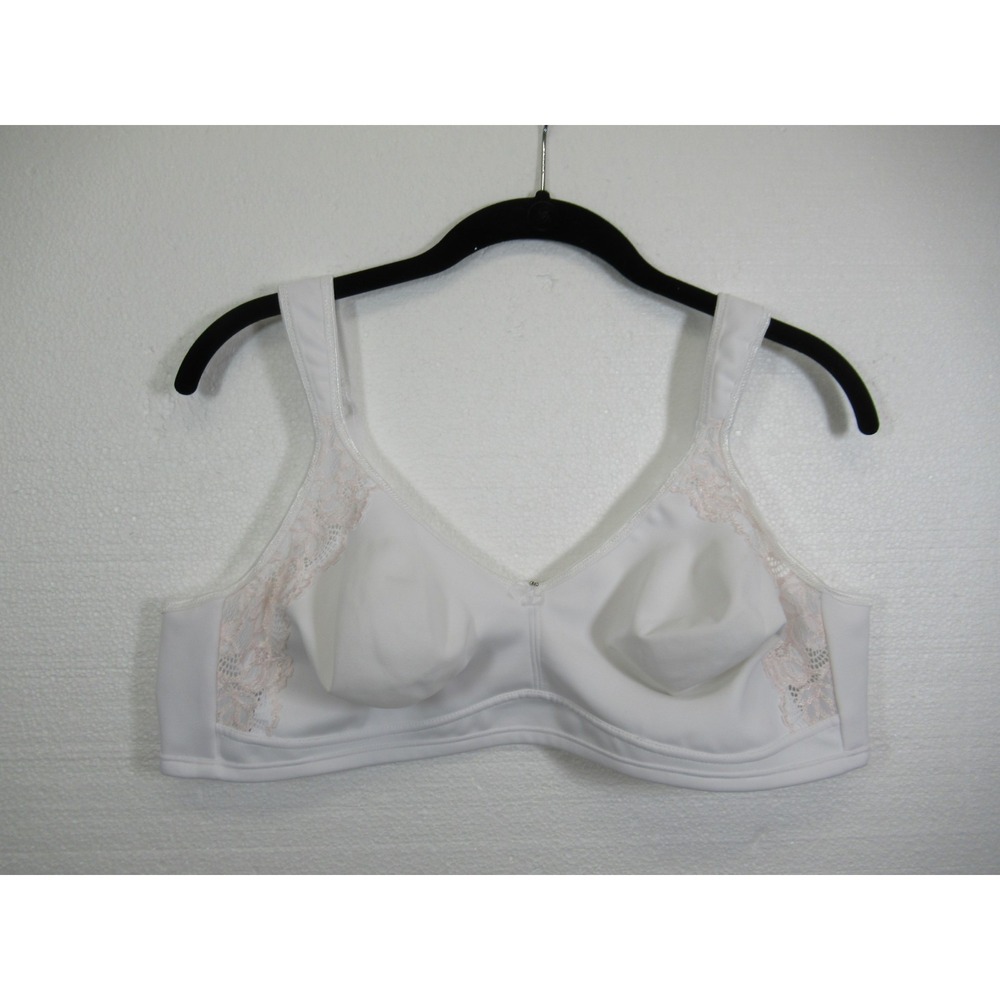 Wonderbra No Poke Unlined Bra 44C White/Pink Wireless w1903